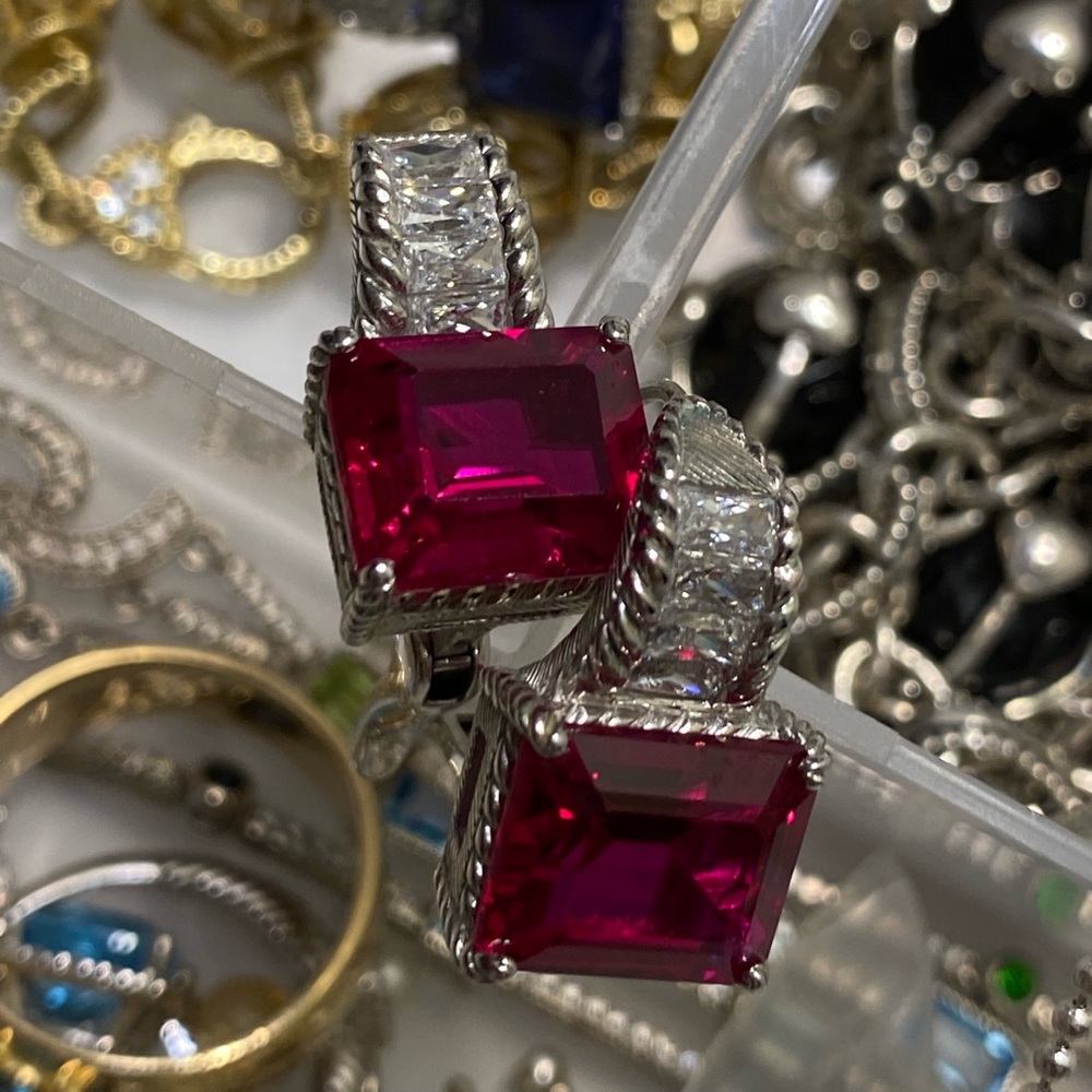 Judith Ripka earrings in red